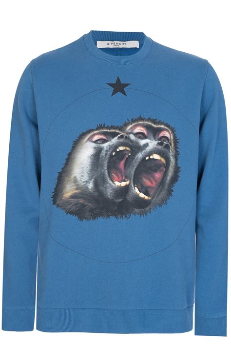 givenchy monkey sweatshirt blue|Givenchy crest sweatshirt.